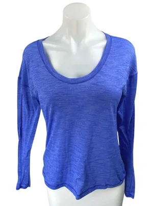 Lululemon Meant To Move Women's Blue Long Sleeve Activewear Tee T-shirt Top Sz 6 thumbnail 1