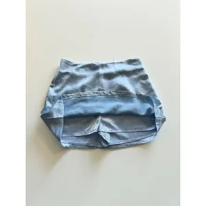 Sirena Light Blue Satin Mini Skort Women Size M Built-in Shorts Back Zip NEW thumbnail 3