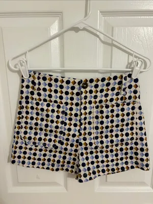 Anthropologie Maeve The Colette Shorts Blue Geometric Print High Waist Size 26 thumbnail 5