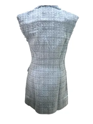 Maeve Anthropologie Blue Tweed Pearl Button Blazer Mini Dress NWOT Size 8 thumbnail 3