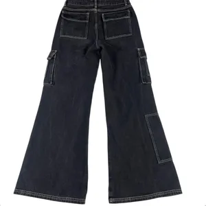 Superdown Natt Baggy Cargo Black Wide Leg Jeans Size XS thumbnail 12