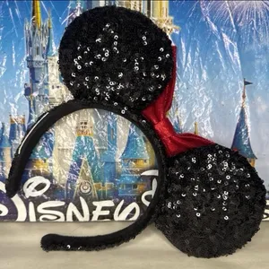 Disney parks classic Minnie Mouse red & black sequin ears thumbnail 2