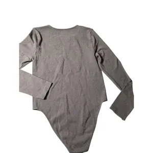 A New Day Medium Shimmer Metallic Long Sleeve Bodysuit Taupe Gray‎ Sparkle thumbnail 5