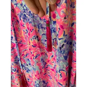 Lilly Pulitzer Finch Top Coco Coral Crab silk top blouse women's size small thumbnail 5