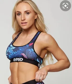 PSD blue tropics sports bra NWT thumbnail 1