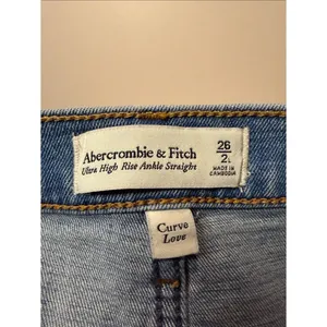 Abercrombie & Fitch Curve Love Ultra High Rise Ankle Straight Distressed 26 LONG thumbnail 3