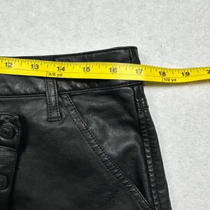 We The Free Leather Mini Skirt Black Size 31 Free People Button Front Moto Skirt thumbnail 8