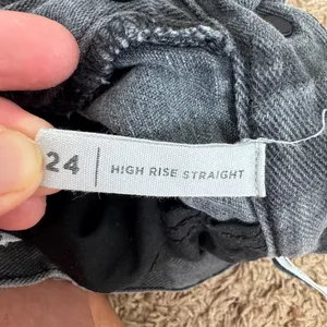 PacSun Gray Black Distressed Denim High Rise Straight Jeans Size 24 thumbnail 8