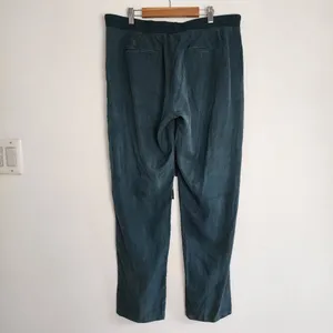Mono B Pull-on Lightweight Pants Dark Teal Blue Tencel Cropped Size L thumbnail 4