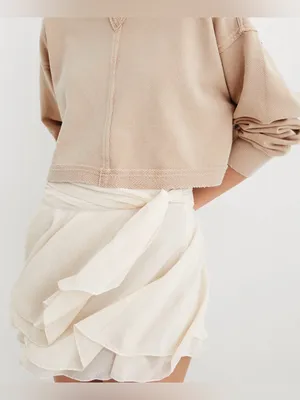 aerie Cream Layered Chiffon Skirt thumbnail 2