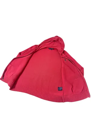 Polo Ralph Lauren Full-Zip Knit Sweater Hoodie Size XL Red Cotton thumbnail 4