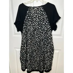 Umgee Women's XL Black Fringe Hem Tunic Dress Casual Boho Summer‎ Cover Up thumbnail 7