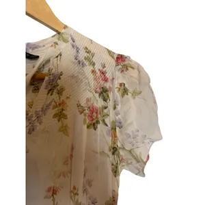 Polo Ralph Lauren Ivory Garden Floral Print Tie Neck Chiffon Maxi Dress Size XS thumbnail 11