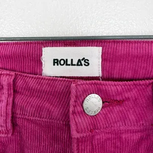 Rollas Original Straight Leg Pants Womens 26 Pink High Rise Corduroy 26x28 thumbnail 4