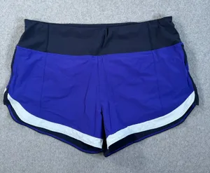 Athleta Running Free Color Block Athletic Shorts Women's Large Blue Purple 3" thumbnail 1