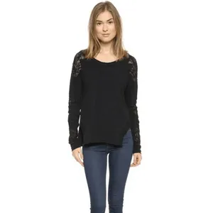 Free People Black Lace Outer Sunset Open Back Tunic Long Sleeve Top M thumbnail 11
