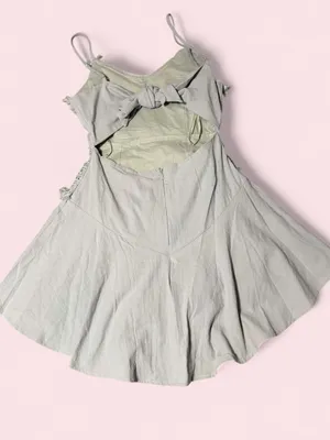 Selfie Leslie Lightweight Boho Sage Green Spaghetti Strap Dress thumbnail 3
