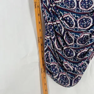 Anthropologie Moulinette Soeurs Medea Ruched Column Dress‎ Womens Large Blue Geo thumbnail 10