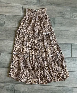Skylar + Madison Tan and Black Leopard Print Maxi Skirt thumbnail 1