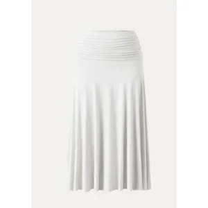 OGLmove Pure White Flowy Side Ruched A-Line Midi Skirt Size Medium New thumbnail 2