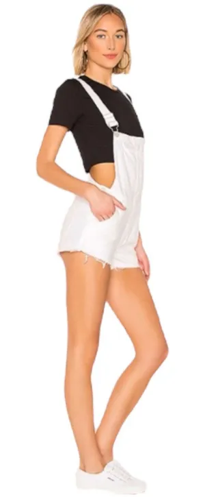 Blank NYC Side Low Cut Denim Shortall Lightbox White Size 31 thumbnail 1