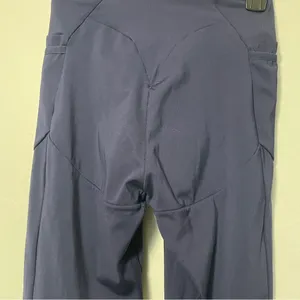 Gymshark Crossover‎ Waist Navy Yellow Asymmetrical Leggings Women’s Size Small thumbnail 6