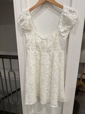 Lelis Collection Ivory Rosette Lace Mini Dress Romantic Coquette thumbnail 3