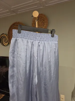 Zara Light Blue Satin Track Pants thumbnail 14