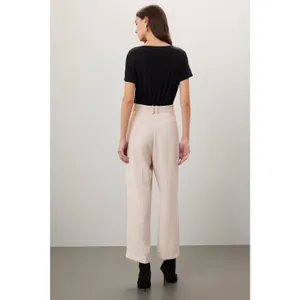 BA&SH Off-White Crepe Pleated Front Zipper Oxford Style Shen Pants Size US 8 thumbnail 2
