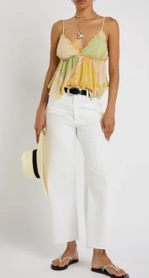 NWT Free People Alix Printed Chiffon Top | Boho Sheer Blouse | Feminine Style thumbnail 1