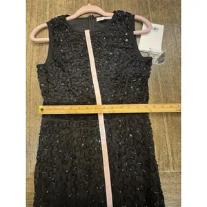 MAC DUGGAL 93758 GEOMETRIC EMBELLISHED SLEEVELESS A-LINE BLACK MIDI DRESS Size 4 thumbnail 11