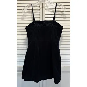 Lone Tree Black Corduroy Bib Mini Dress Size Medium Button Front Adj‎ Straps thumbnail 4