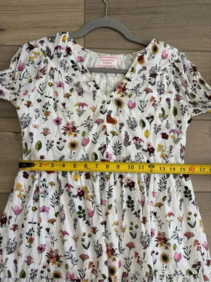 Tuckernuck Hampton House Ivory Floral Botanical Long Sleeve Boho Mini Dress XS thumbnail 9