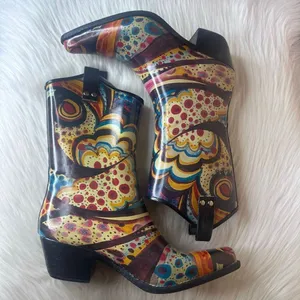 Nomad Yippy - Turquoise Monet Rubber Cowboy Boots Size 9 thumbnail 9