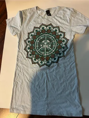 ObeyLight Blue Graphic Tee with Mandala Star size small thumbnail 1