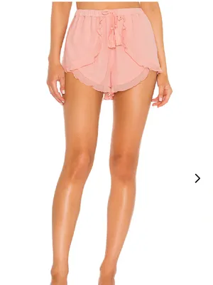 Lovers + Friends Peach Ruffle High Waist Tie Front Shorts NWT Romantic thumbnail 3