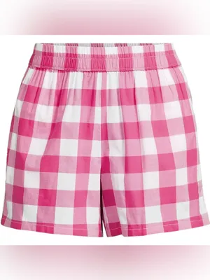 Lands' End Poplin Sleep Boxer Shorts size XL NWT Hot Pink‎ Gingham thumbnail 2