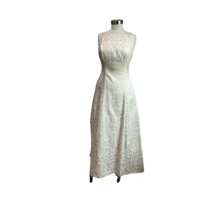 Hyphen Vintage Y2K Ivory Champagne Metallic Gold Low Back Prom Gown Sz 5/6‎ thumbnail 2
