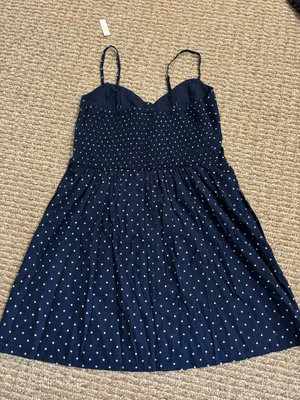 Hollister Mini Dress Polka Blue White Dot thumbnail 3