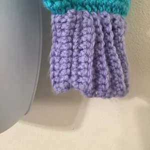 Handknit Colorblock Sweater‎ Size XS Cropped Preppy Pastel Knitted Unique Autumn thumbnail 4