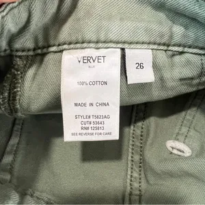 Vervet Cargo Wide Leg Jeans Army Green High Rise Utility 100% Cotton Size 26 thumbnail 11