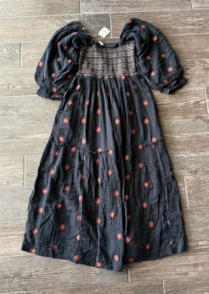 Free People Dahlia Embroidered Maxi Dress thumbnail 1