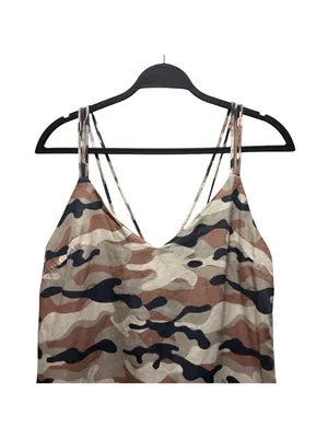 Zara Linen Blend Camo Print Mini Dress Size M thumbnail 4