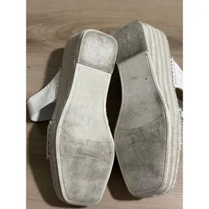 Franco Sarto Clave Espadrille Wedge Sandals White 8.5 M Womens Croc Leather thumbnail 6