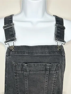 Boden Easy Overall Dress Washed Black Denim Size 4 thumbnail 5