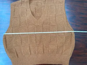 SheIn Dazy-Less Textured Knit V-Neck Sweater Vest Size Large thumbnail 7