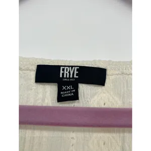 VTG Frye Pointelle Knit Blouse Women XXL Ivory Peasant Ruffle Cuff Split Neck thumbnail 6