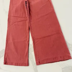 Entro High Rise Wide Leg Denim Jeans Womens Size Large Rust Red Bohemian Stretch thumbnail 3