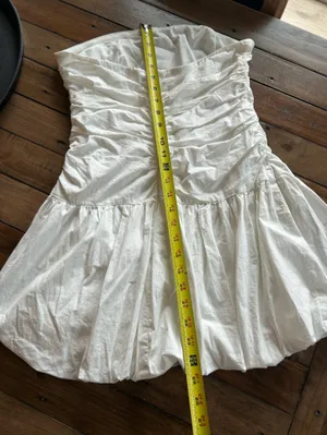 NWT More to Come Revolve White Sleeveless Bubble Mini Dress M thumbnail 11