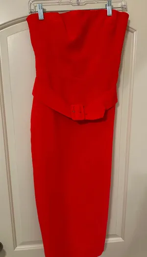 Amanda Uprichard Dress x Revolve Fae Midi Dress In Crimson thumbnail 2